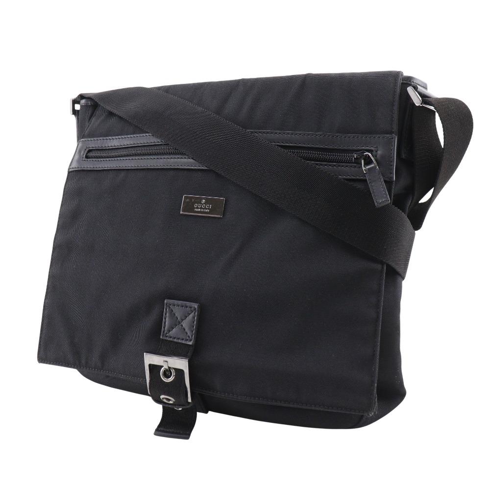 Gucci Shoulder Bag 141194 Black Nylon Canvas Unisex Used