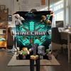 Minecraft World Blanket Camping Trip Home Decor Christmas Gifts Machine Washable Office Rest Blanket