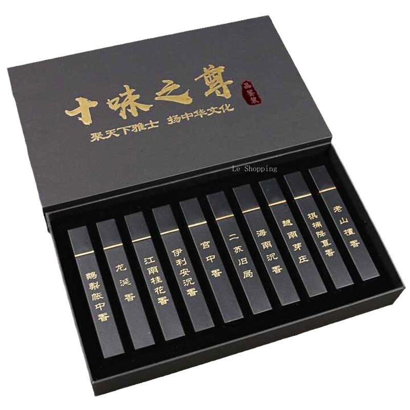 Ten-flavor Incense Stick Gift Box/Goose Pear Hainan Agarwood Vietnam Nha Trang Old Mountain Sandalwood Purify The Air Joss Stick Joss stick