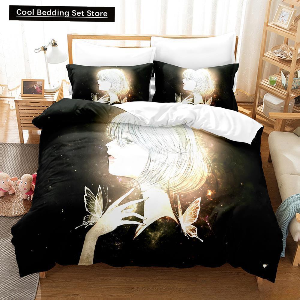 3D Print Anime Houseki no Kuni 2/3pcs Bedding Set Single Twin Full Queen King Size Bed Set Adult Kid Bedroom Duvet cover Sets