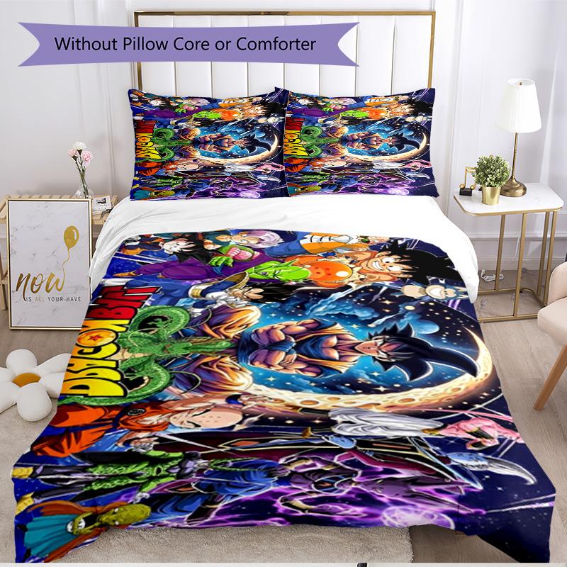 3pcs Duvet Cover Set (1*Duvet Cover + 2*Pillowcase, Without Core), DRAGON BALL Print Soft All‑Season Bedding Set, Home Bedroom Decor Gift