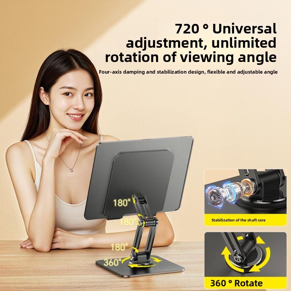 Metal Frame Foldable Tablet Stand Rotatable Tablet Phone Bracket  Desk Holder