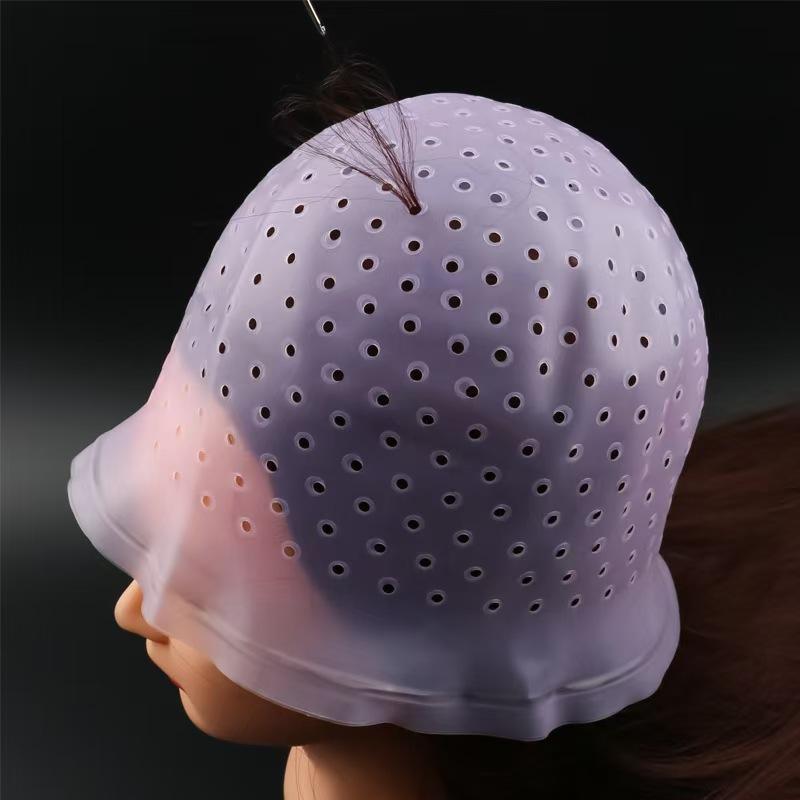 Silicone Highlighting Cap for Hair Coloring - Pre-Punched Holes, Reusable & Durable Hair Dye Tool for Balayage & Hair Treatment (Home/Salon Use)