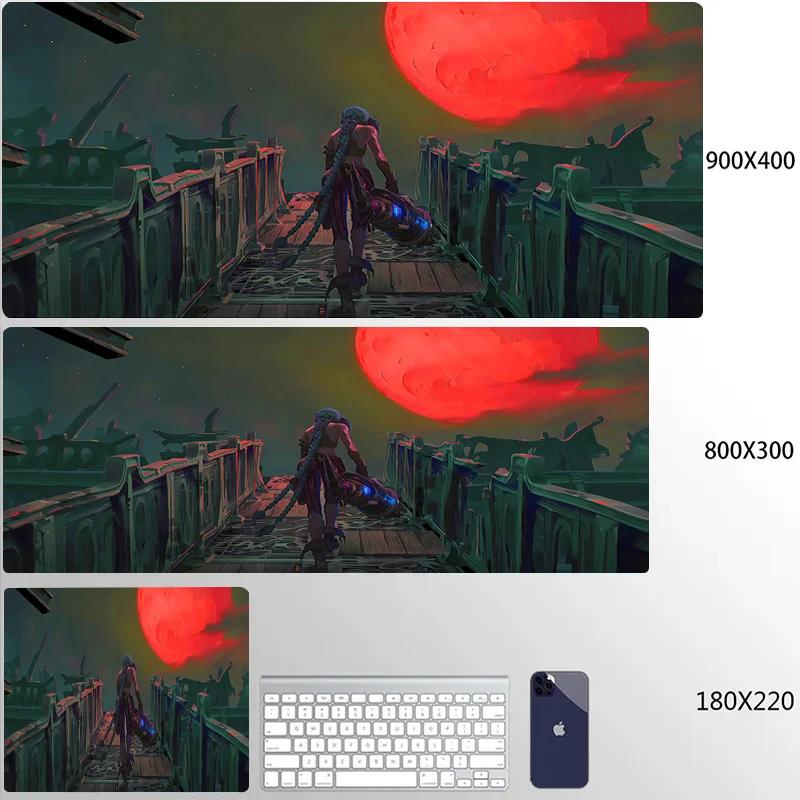 Jinx Anime Mouse Pad Pc Accessories Desk Protector Keyboard Mat NonSlip Deskmat Gamer Kawaii Cute Mouse Pads Gaming Mousepad
