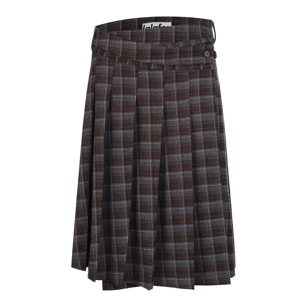 Lara Fox Check Wrap Skirt Brown Br4Ws001