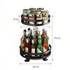 Kitchen Spice Rack 360°Rotating Seasoning Rack Storage Tray Rotating Multi Functional Kitchen Accessories No Punching Organize