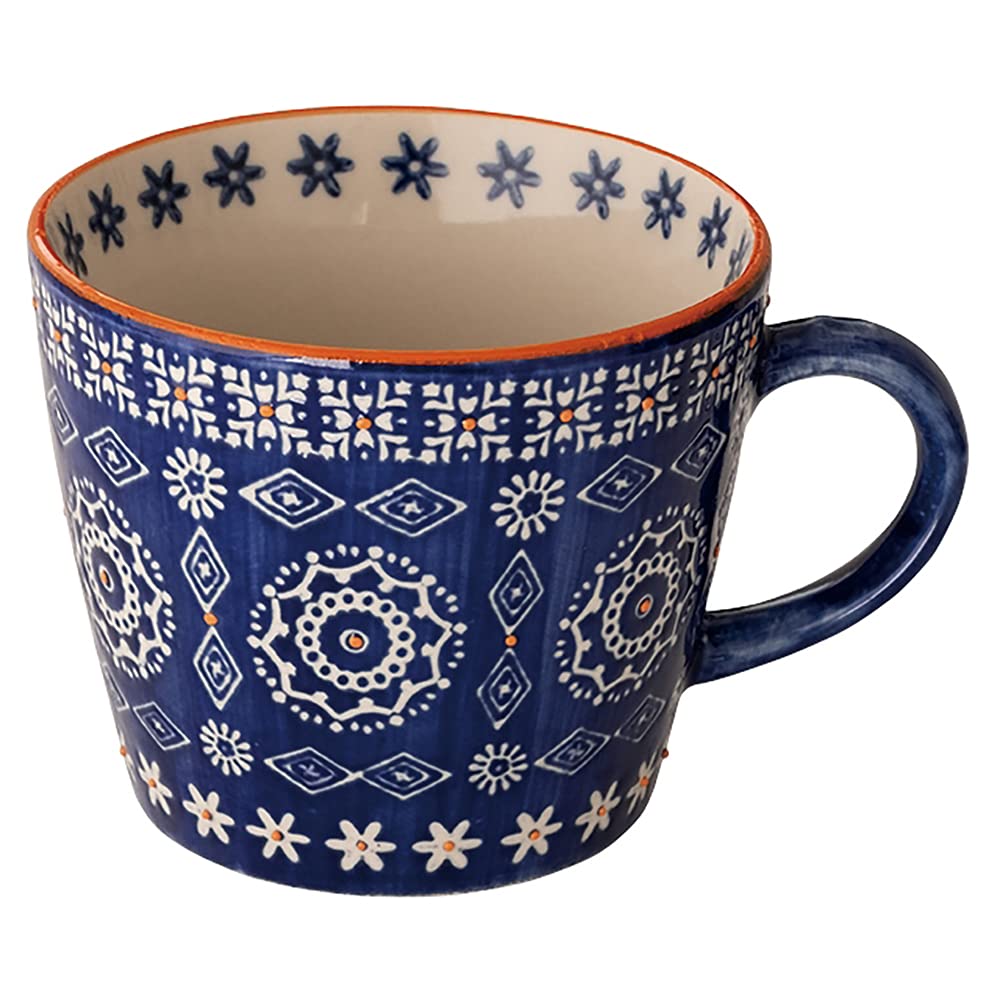 

КРУЖКИ HEADS, 11,5 x 7,5 см, Синий Мелкий Цветочный Узор, Набор из 4 штук, Ручная работа, HNP-MUG6