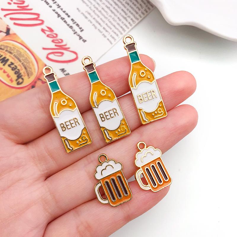 Oil Drip Beer Bottle Pendant: Creative DIY Handmade Bracelet/Necklace Accessory