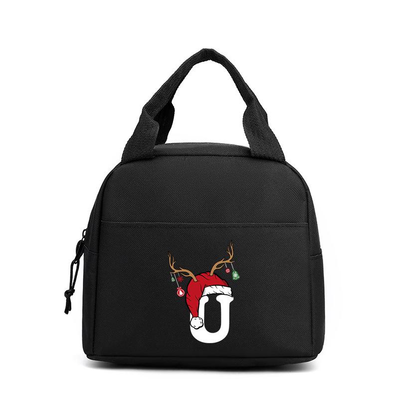 Office worker bento travel bag printed letter pattern tote bag student large lunch box bag tote bag