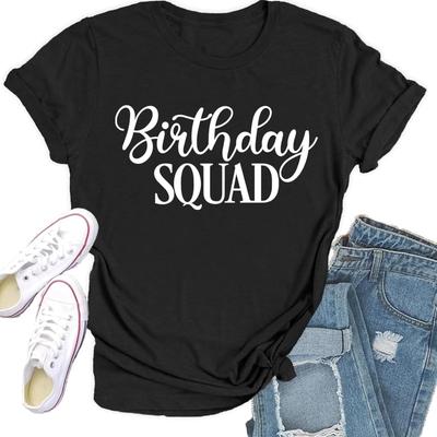 Birthday Girl Shirts for Women Happy B-Day T-Shirt Birthday Squad Tee Tops