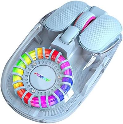 Kabellose Bluetooth-Verbindung DPI RGB Lampe Kabellose Gaming Transparente Maus mit USB 5 Magnetische Adsorption Kompatibel mit Maus, & 2,4g Modus, Typ-C