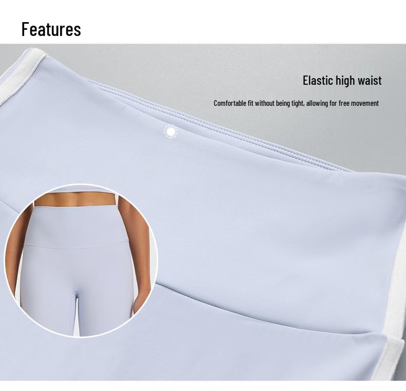 High Waist Flared Yoga Pants - Hip-Lifting, Elastic, Double Stripe Design