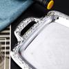 Luxury Stainless Steel Storage Tray with Handle Cosmetic Jewelry Display Plate Hotel Restaurant Serving Dish Silver