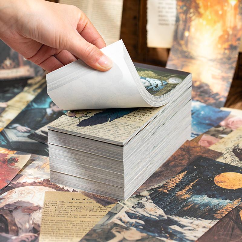 Journal GO 100sheets Aesthetic Art Scrapbooking Material Paper DIY Collage Scrapbooking Decoration Background Craft Paper