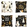 4PCS Tree Snowflake Christmas Pillow Covers Reindeer Xmas Pillowslip  Bed Decoration