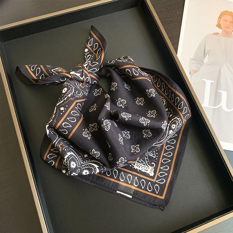 Elegant versatile square scarf, new high-end silk scarf for women, spring/autumn/summer printed neck scarf, neck scarf
