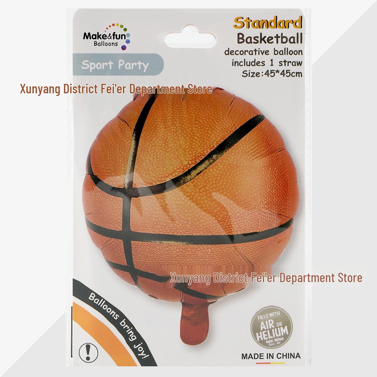 Sports Champion Trophy-Themed Party Balloons: Football & Basketball Combo for Birthday & World Cup Decorations