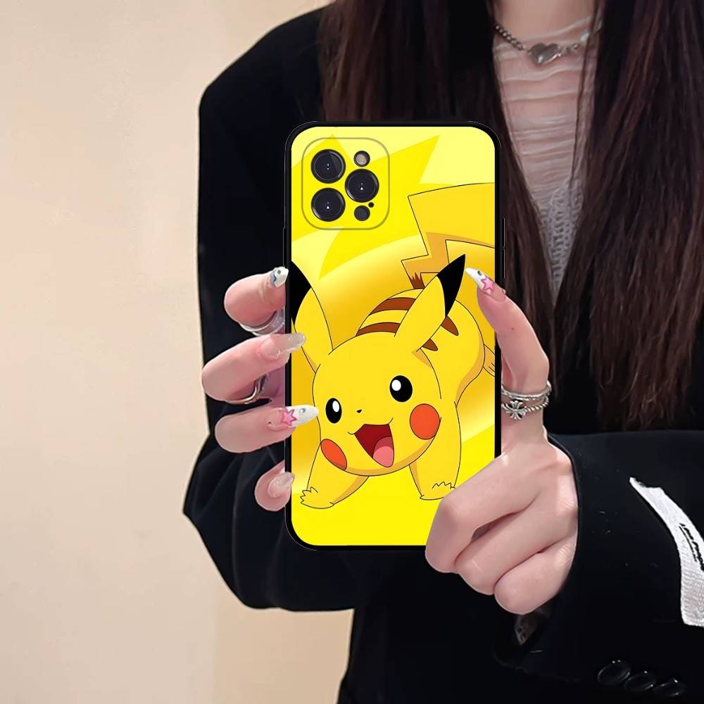 P-Pokemon Gengar Pikachu Oil Painting Phone Case For iPhone 16 15 14 11 12 13 Mini Pro XS Max Cover 6 7 8 Plus X Funda Shell