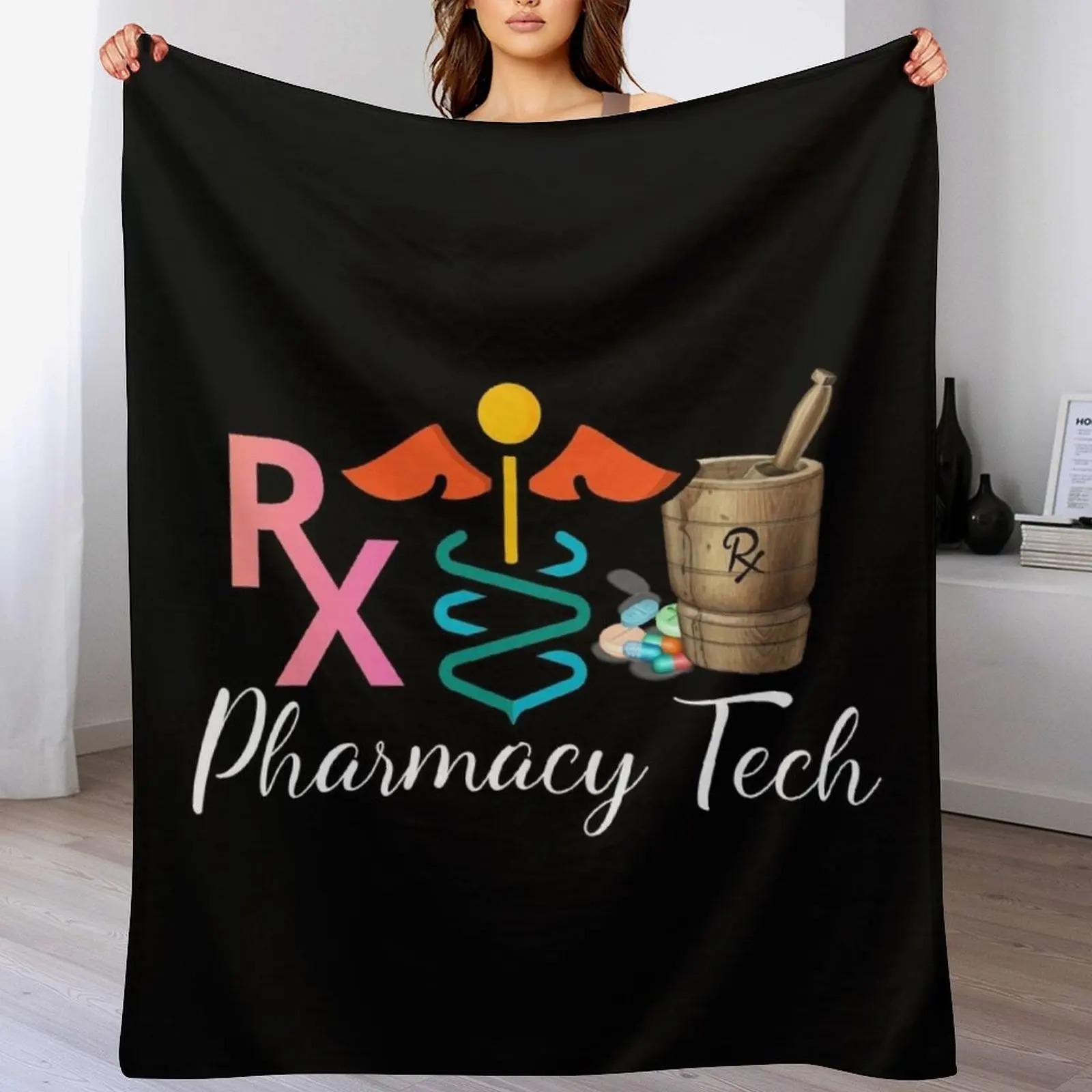 Pharmacy Tech Medicine Pharmacy Technician Throw Blanket Heavy Summer Beddings Retros Sleeping Bag Blankets 75X95CM