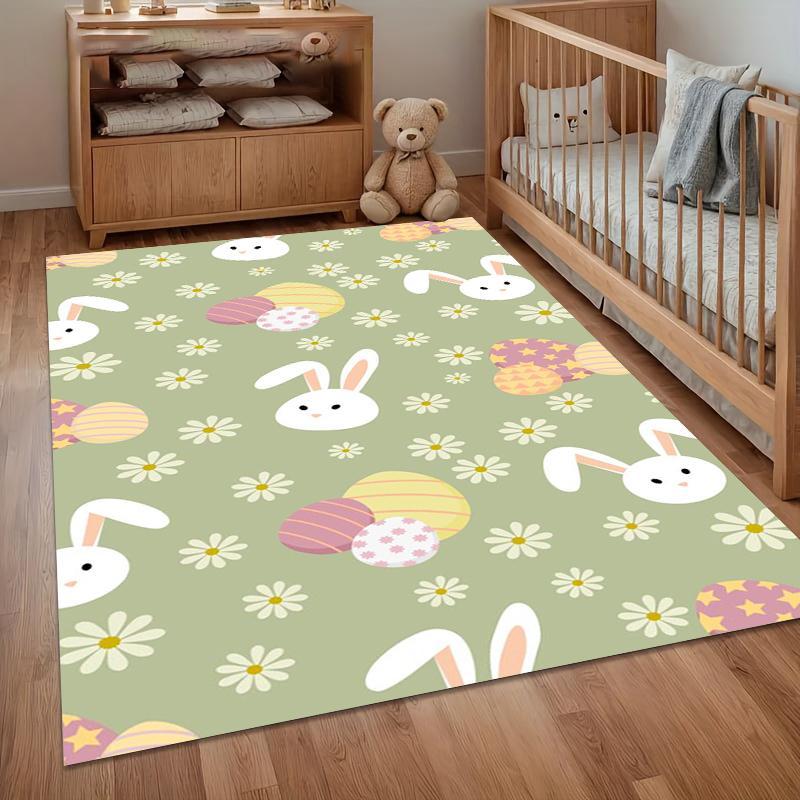 Light Green Alfombra Happy Easter Eggs Rugs Cute Carpets for Living Room Rug Kids Play Mat Home Decor Gift Bedroom Decor Carpet