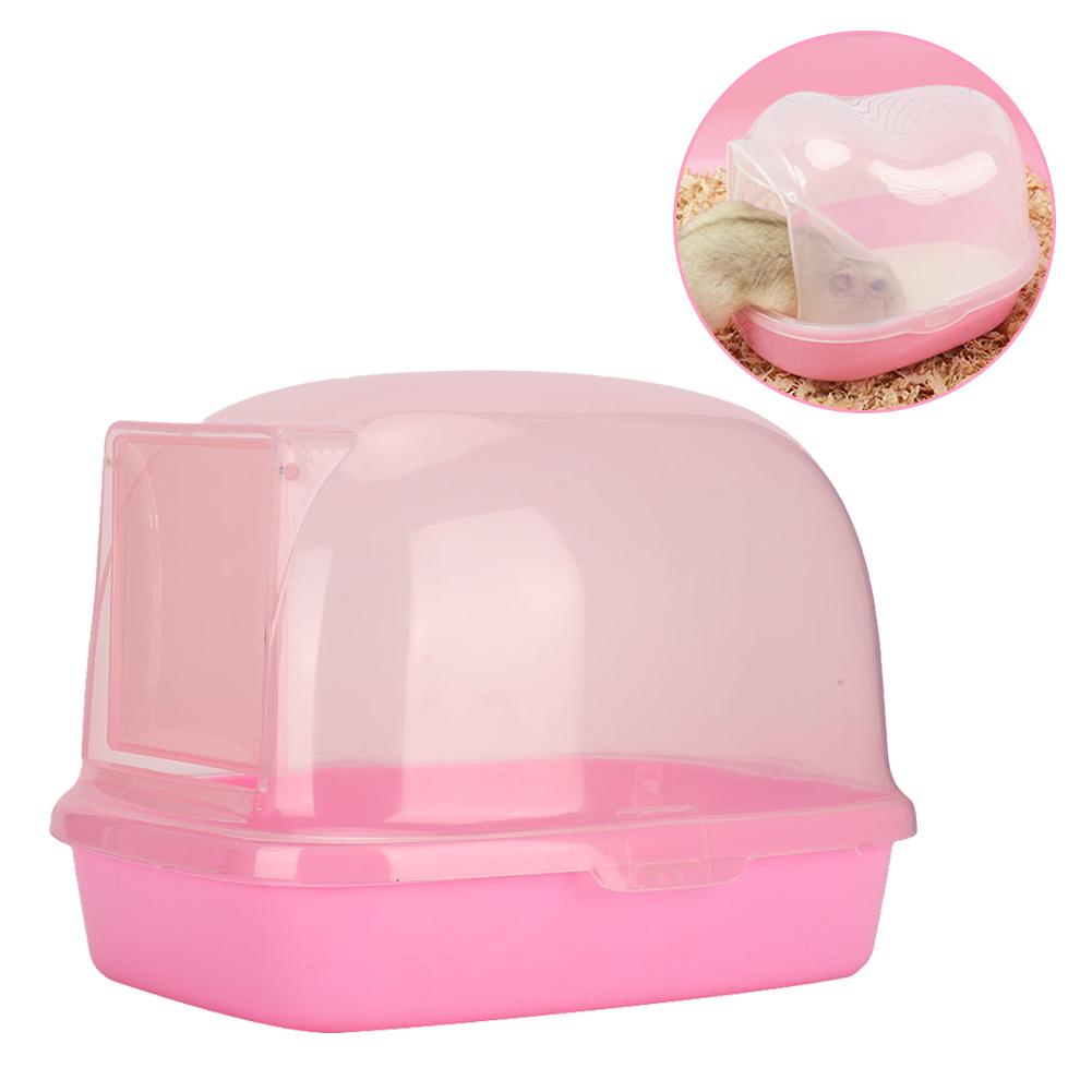 Hamster Automatic Door Open Close Bathtub Small Pet Cleaning Bathroom House  (Pink)