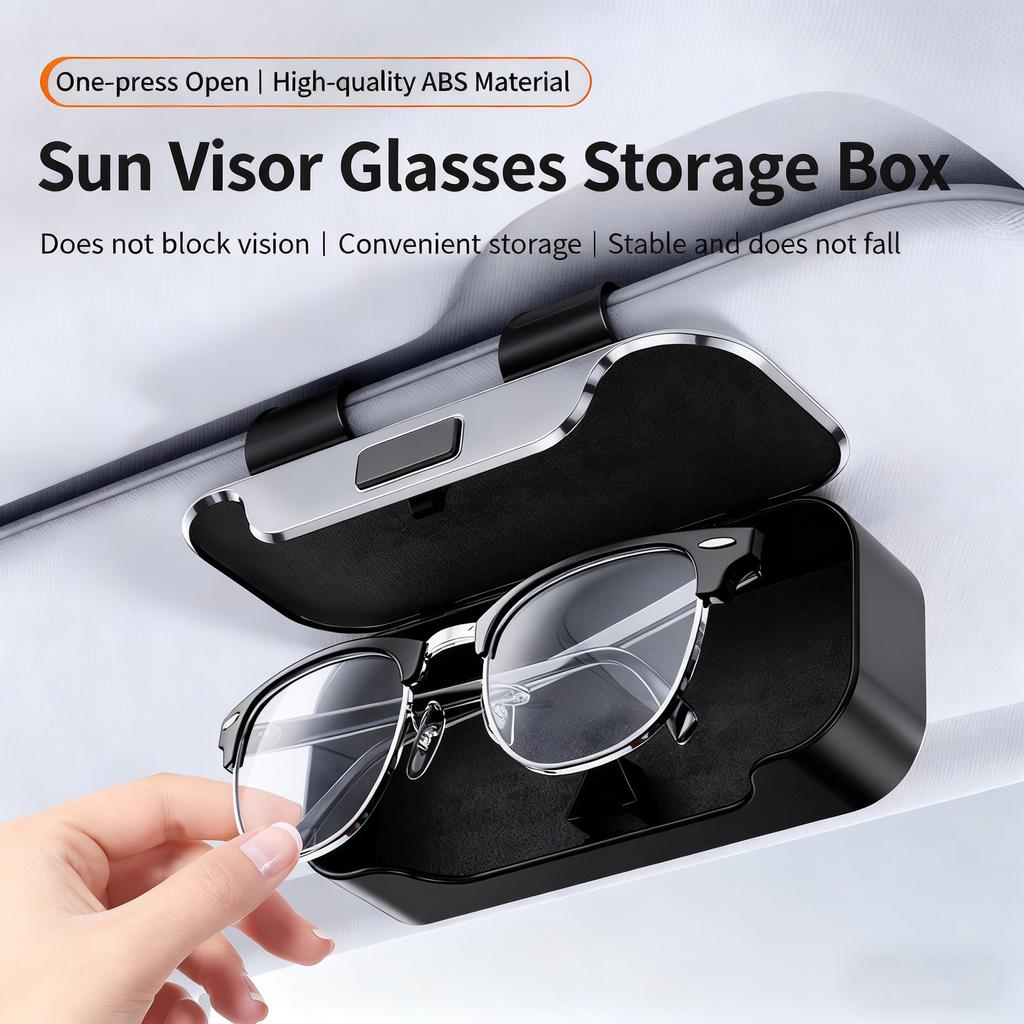 New Car Visor Glasses Case ABS Soft Flocking Inner Auto Sunglasses Organizer Storage Case Anti-Scratch Eyeglasses Protection Box