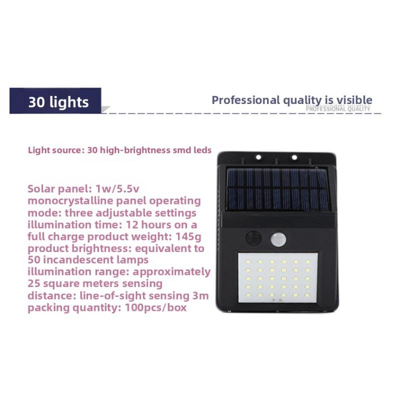 11 - LED Solar PIR Motion - sensor Wall Light: Waterproof,  Courtyard and Wall, Providing Excellent Outdoor Lighting.