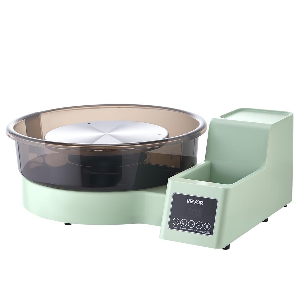 Tornio per Ceramica per Adulti, Piattaforme Girevoli da 36 e 28 cm, Tornio Elettrico da Tavolo da 450W con Pedale a Piede, Velocità Regolabile 30-300 RPM, Smontabile