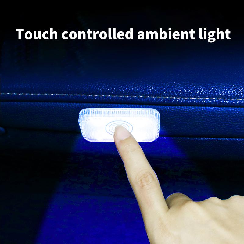 1 pc Multi Color Car Light Wireless LED Touch Light Roof Light Sensor Read Lamp Mini USB Charging Light Car Interior Accsesories