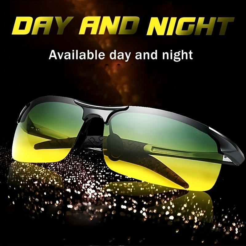 2pcs Polarized Sunglasses Gradient Men's Day and Night Driving Sunglasses Fashionable Driving Glasses UV400