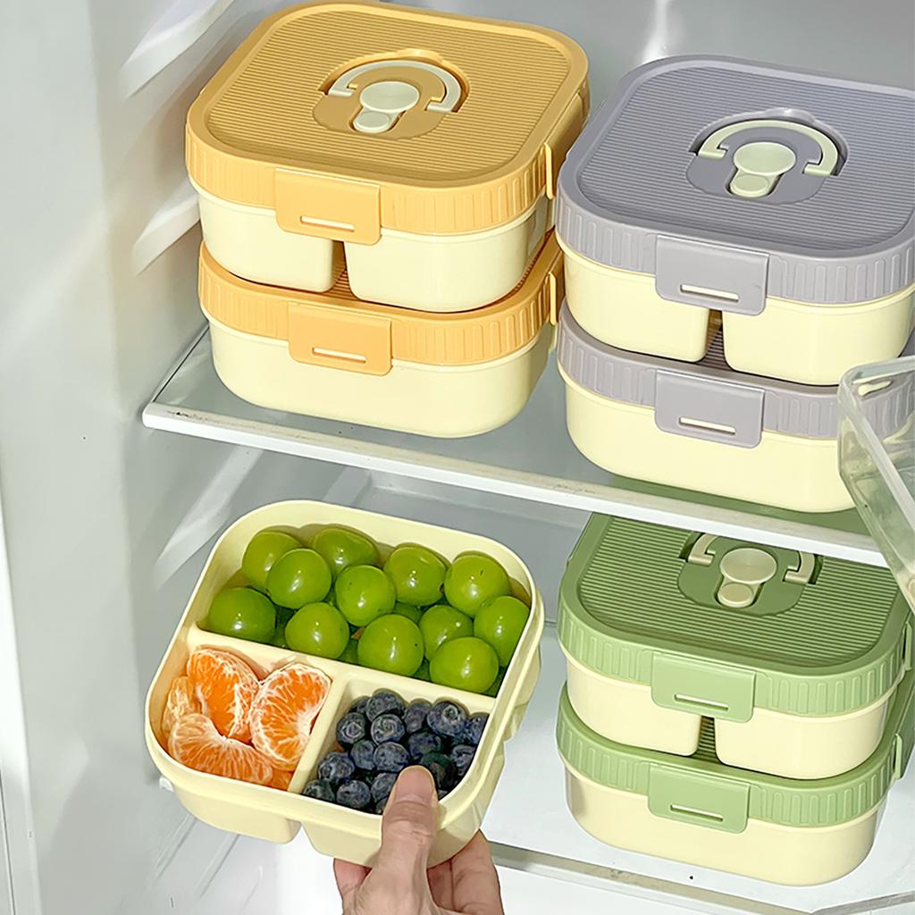 WORTHBUY Portable Plastic Lunch Box With Compartment Microwave Heatable Fruit Salad Lunch Container Student Leak-proof Bento Box