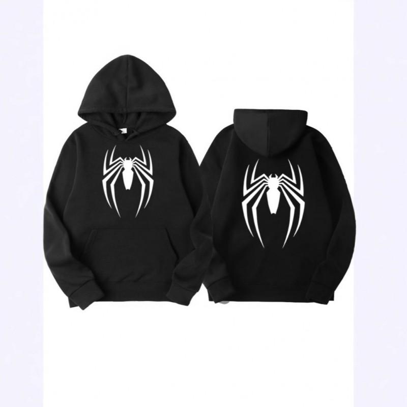 Mens Oversized Streetwear Hoodie With Spider Print - Soft Cotton Blend Loose Fit Casual Sweatshirt