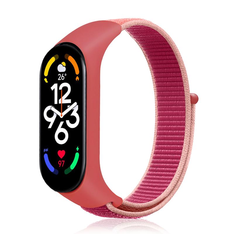 Boucle en nylon Pour Mi Band 7-7 nfc smartwatch Bracelet Sport Miband7 Correa Bracelet de remplacement smart band 7 6 5 4 3 Sangle For Mi band 7 6 5 black