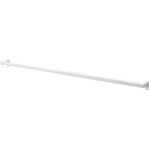 Yamazaki Tower Extendable Long Towel Hanger Bar, White, Approx. W42-76cm x D7.4-8.5cm x H5cm, Perfect for Kitchen Storage, Towel Racks, and Small Orga