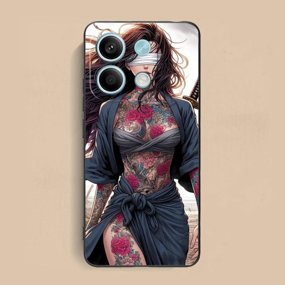 Fashion Tattoo Girl Mobile Phone Case for Xiaomi Redmi 15 14 13 12 A5 3 2 1 C Plus 4G 5G Colorful Printing Cover Pretty Cover