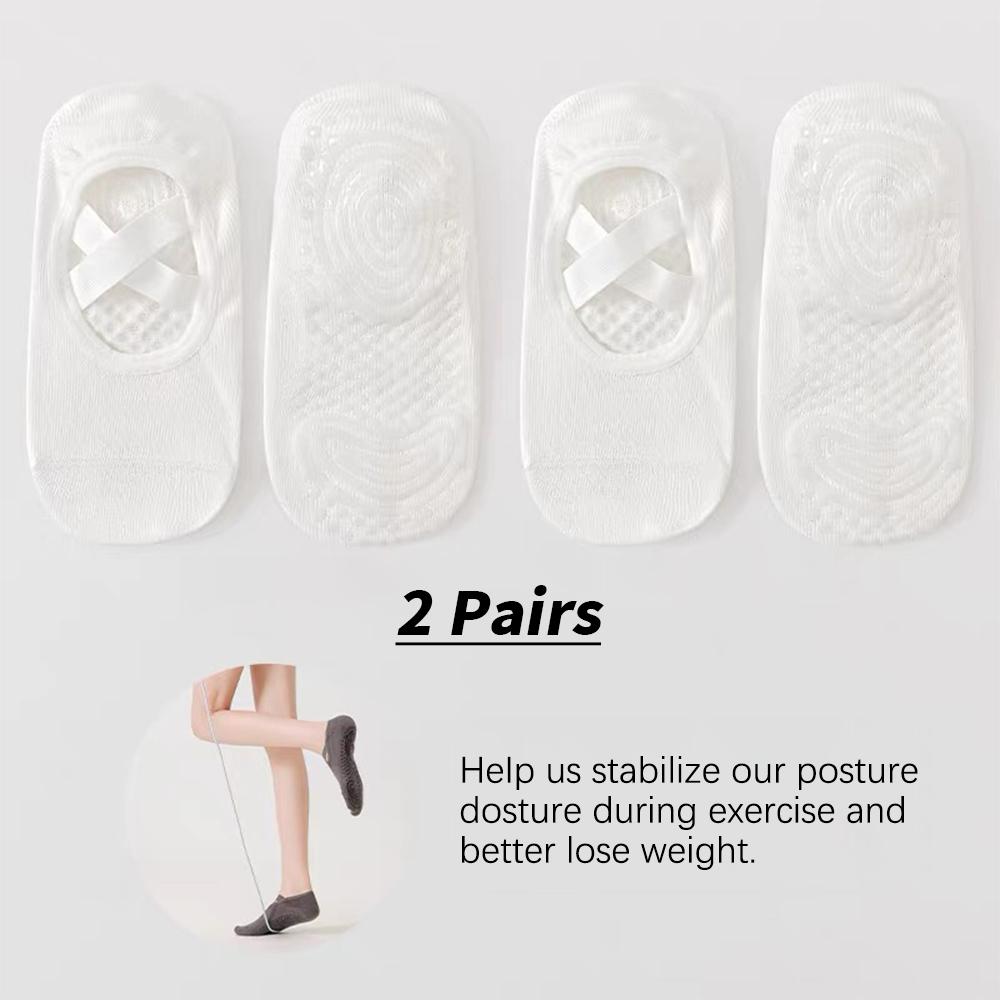Professional Women Yoga Sock Silicone Anti-slip Ballet Pilates Socks Women Backless Breathable Bandage Yoga Sport Sock