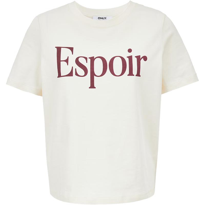 ONLY Women s 2025 Letter Print Round Neck Cotton T-Shirt M