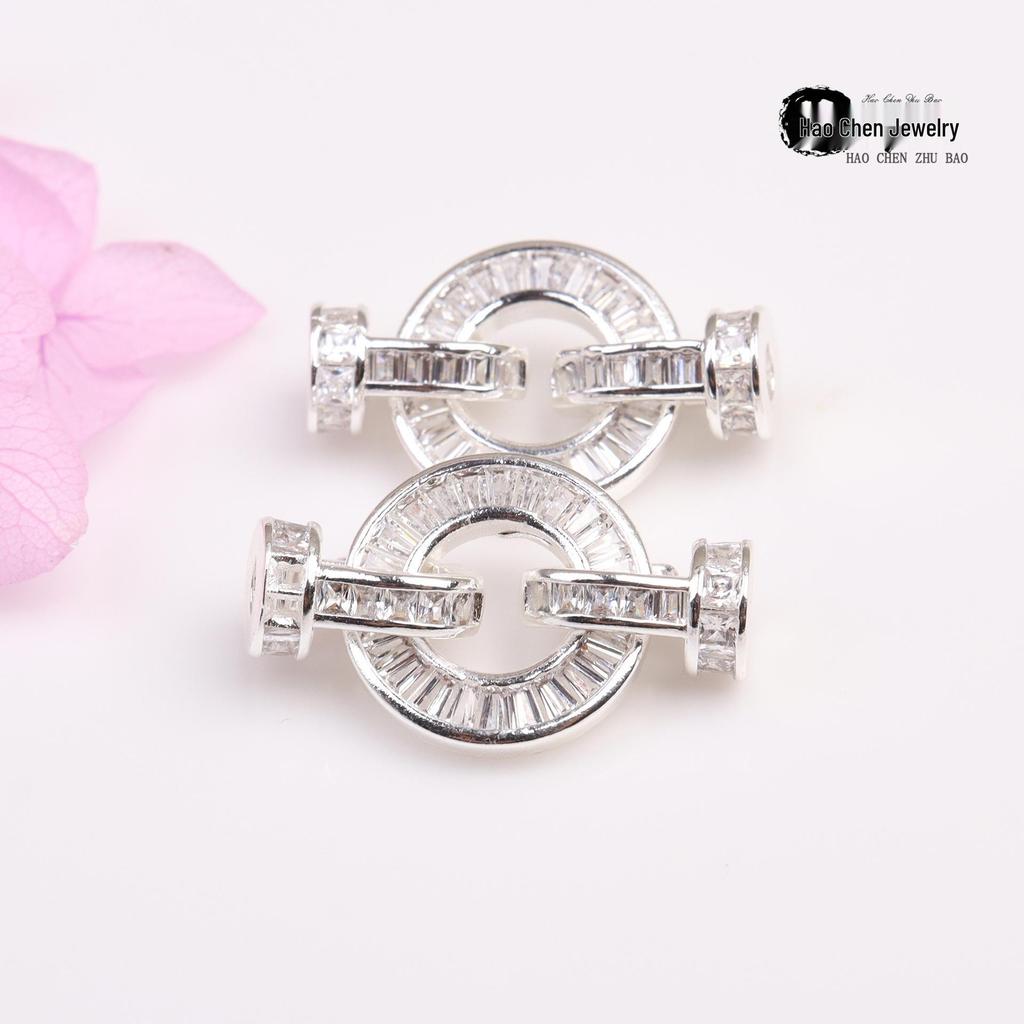 14k Gold-Filled T-Diamond Cubic Zirconia Pearl Buckle for DIY Jewelry & Sweater Chains