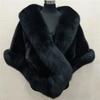 New Winter Faux Mink Fox Fur Faux Fur Cape with Enlarged Dress Shawl