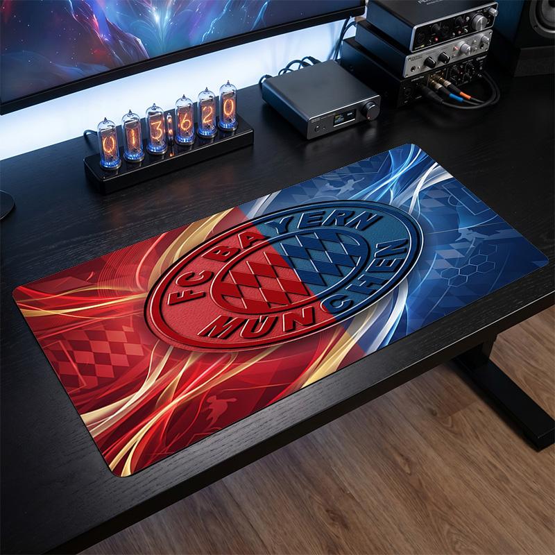 Tappetino per Mouse con Motivo a Tema Bayern Monaco, Design con Logo Calcio Tappetino da Scrivania XXL per Gaming Mouse Pad Antiscivolo per Computer