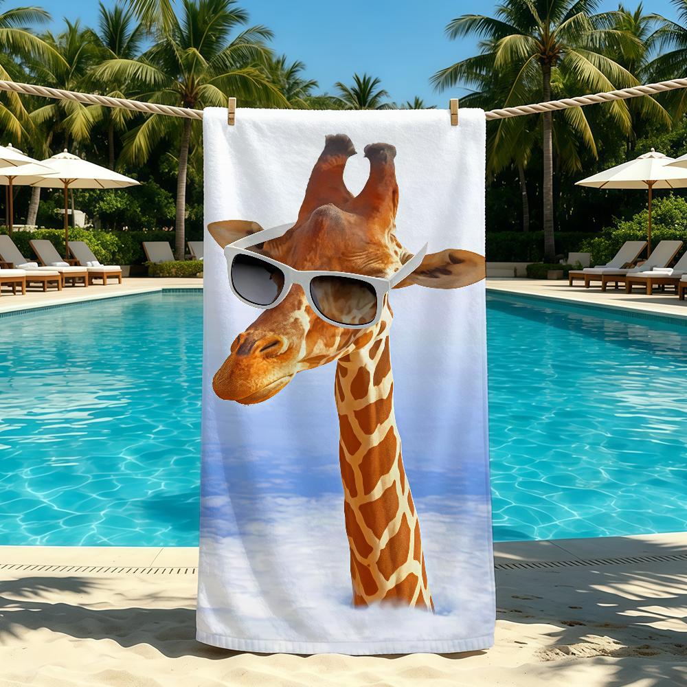 Handtuch Für Draußen Cartoon Camping Strandhandtuch Super Saugfähig Schnell Trocknend Tier Giraffe Sommer Handtuch