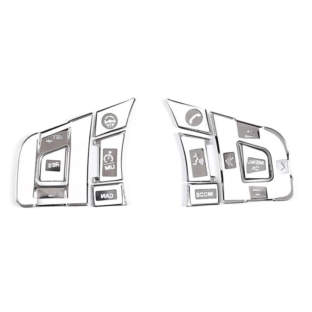 Silver Alloy Steering Wheel Button Cover Trim For Jaguar F-Pace F-Type Xe Xf