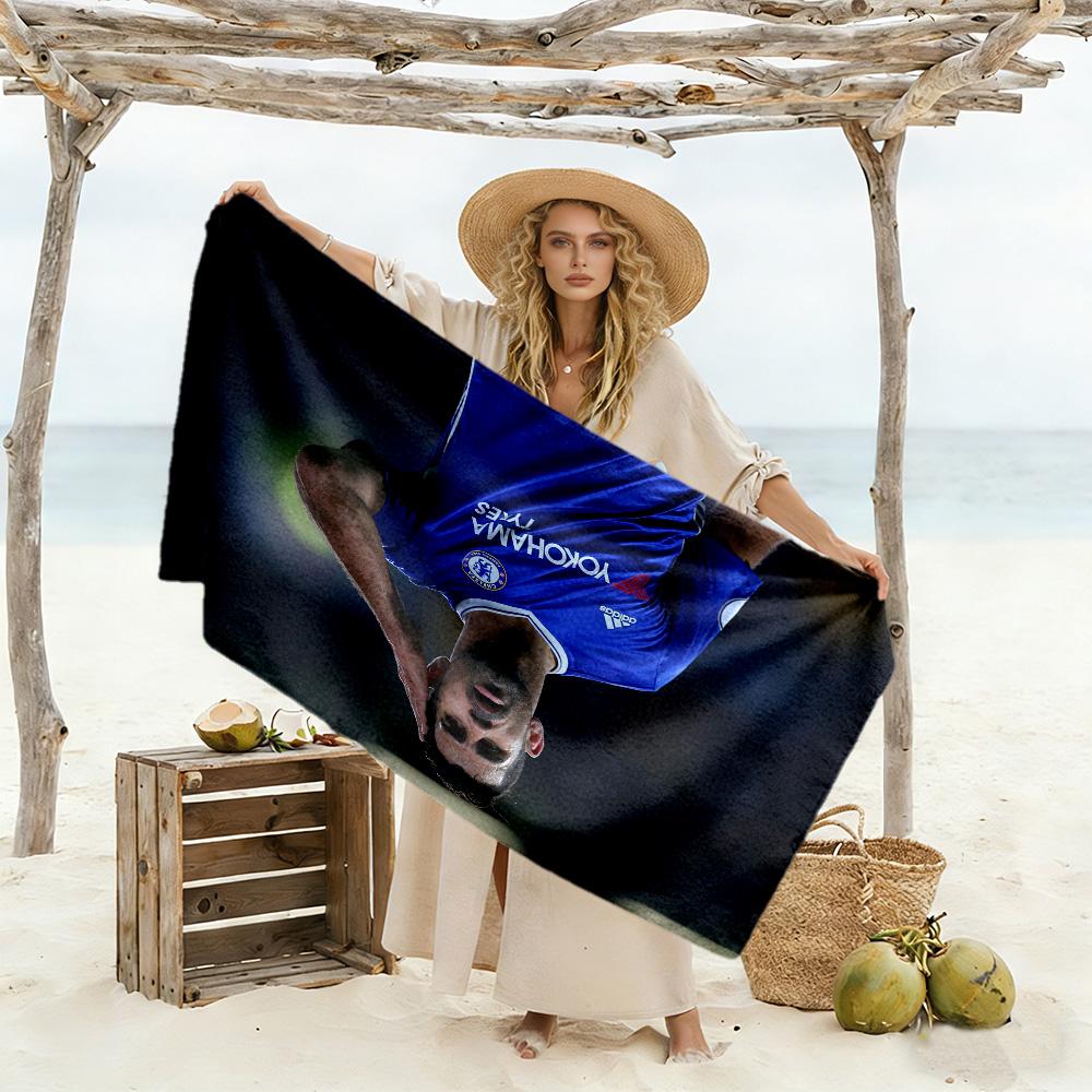 Chelsea Fc Player Beach Towel Soft Durable Quick-Dry Comfortable Lightweight Perfect for Traveling Yoga Camping and Swimming