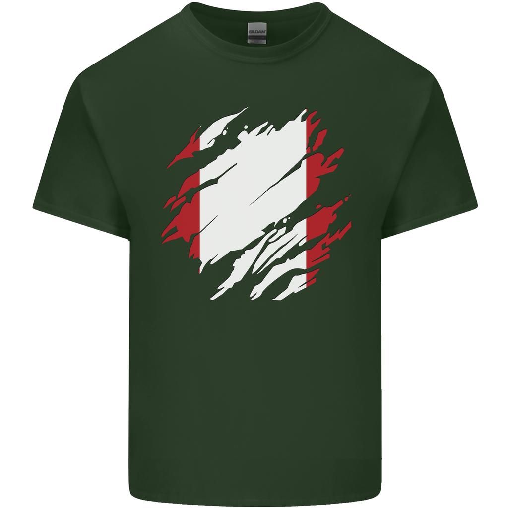 Torn Peru Flag Peruvian Day Football Unisexs Light Cotton TShirt