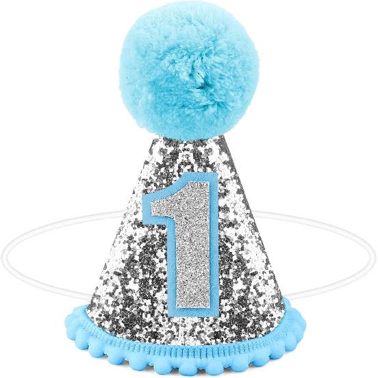First Birthday Party Hat, Wool Felt Boho 1st Baby Party Hat Shining Decorative Birthday Accessories for Boy Girl Birthday Decorations Photo Booth