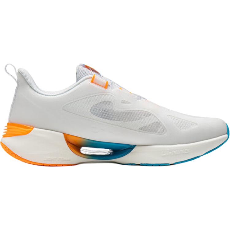 Li Ning Kids Cloud Weave Sports Shoes Comfortable Shock Absorption Breathable Running Shoes Men Sneakers Standard-White Dolphin-Blue YKFV124-7