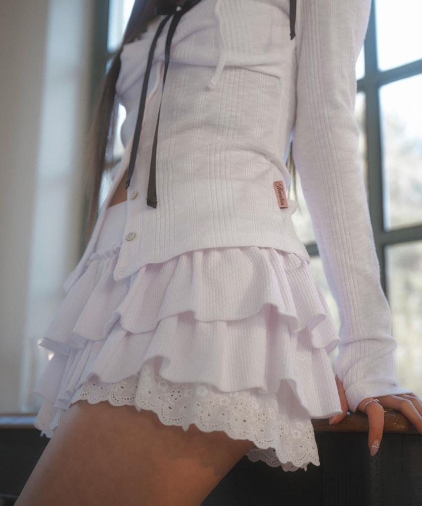 New Arin Bubble Cancan Lace Mini Skirt(3Colors)
