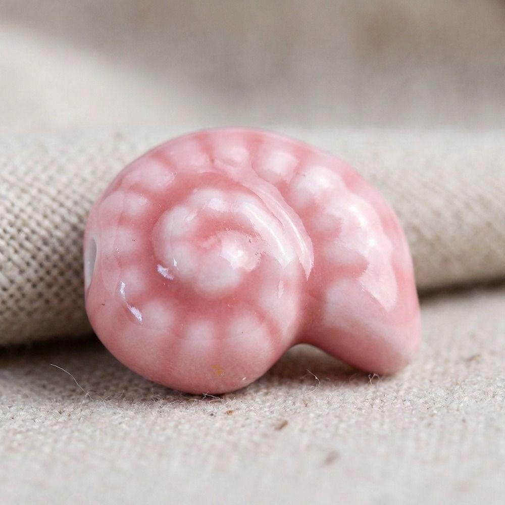 Retro Snail Ceramic Beads Glazed Embossed Conch Spacer Porcelain Beads Multicolor Small Size DIY Jewelry Making Bracelet