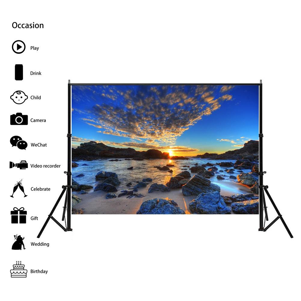 Sommer Strand Meer Hintergrund Gedruckter Foto Hintergrund Studio Fotografie Requisiten Hawaii Tropisch Sonnenuntergang Malerisches Wandbanner Party Dekoration