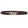 Women's belt - stylish dress belt, top grain leather, pant pocket detail, slim waist